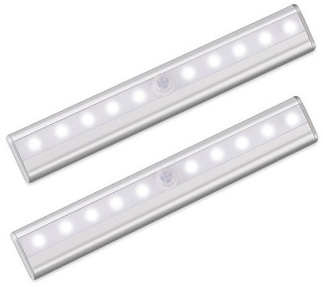 모퀸 [2개 1SET] LED 무선센서등 동작감지 조명 현관 화장실 손안데고 불켜기 직관적 건전지사용 자석탈부착, 화이트, 2개