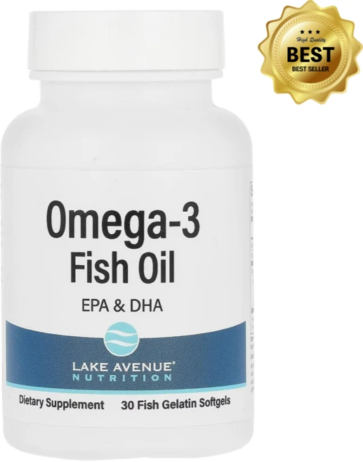레이크 어베뉴 영양제 Lake Avenue Nutrition 오메가3 피쉬 오일 1250mg 피쉬 젤라틴 소프트젤 30정 LKN-01861, 30회분, 1개 - 쿠팡