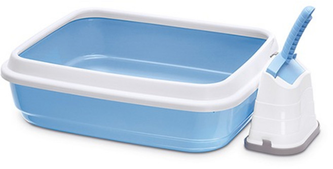 펫토리아 아이맥 고양이 평판형 화장실 듀오_20, 연하늘(AZZURROCHIARO), 1개