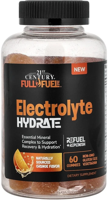 21세기센트리 21st century Electrolyte Hydrate Gummies Orange 60 Gummies, 21세기센트리 21st century, Electrol, 1개 - 쿠팡