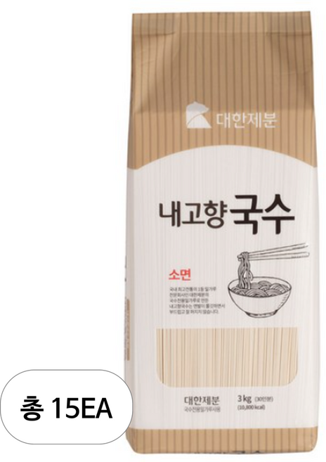 대한제분 곰표 내고향국수, 3kg, 15개
