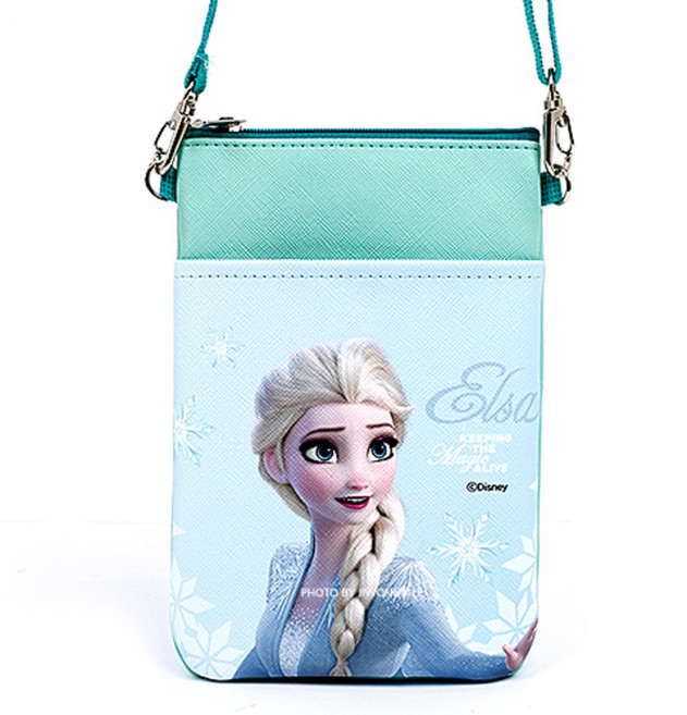 디즈니 겨울왕국2 크로스백 핸드폰 가방 어린이 보조가방 엘사 민트