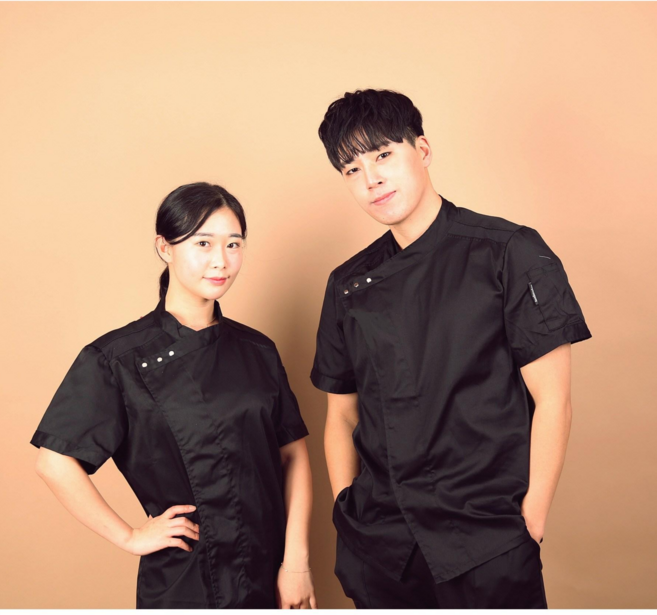 쉐프클로젯 여름용 스냅버튼 뒷면 메쉬 시원한 고급 반팔 조리복