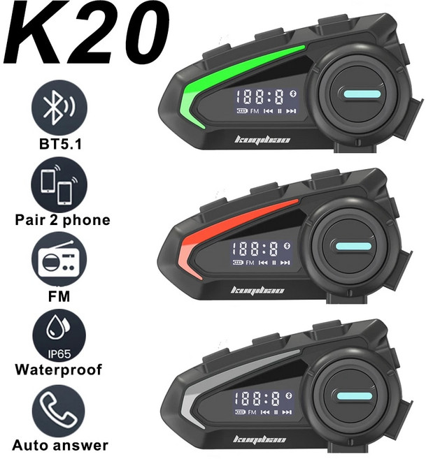 핸즈프리 K20 디지털 헤드셋 FM 기능 소음 무선 5.1 지원 키트 모토 감소 음성 블루투스 헬멧 라디오, 1)Hard Microphone, 1.Hard Microphone
