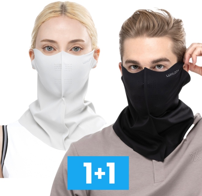 룸룸 새부리형 자외선차단마스크 골프 얼굴햇빛가리개 안면 페이스쿨가드 러닝 쿨 UV차단 냉감 썬 1+1 facemask 미세먼지차단