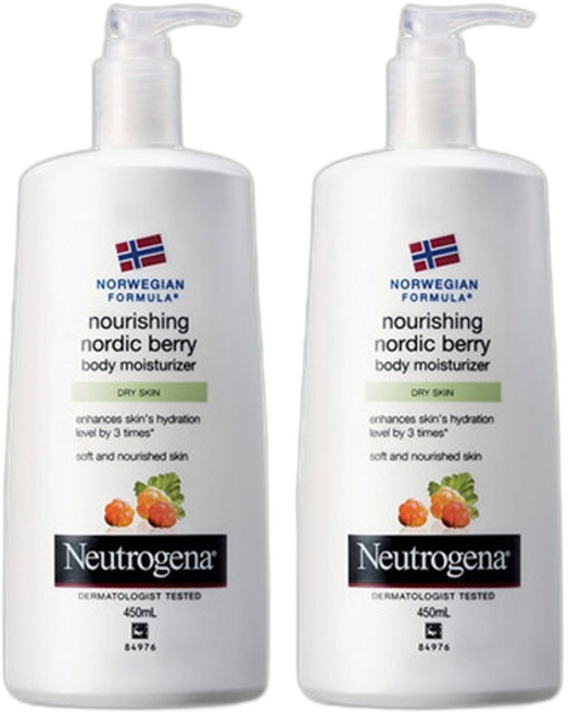 뉴트로지나 노르딕베리 모이스춰 바디로션 450ml 2개 205269, 뉴트로지나 노르딕베리 모이스춰 바디로션 450ml, 2, 1