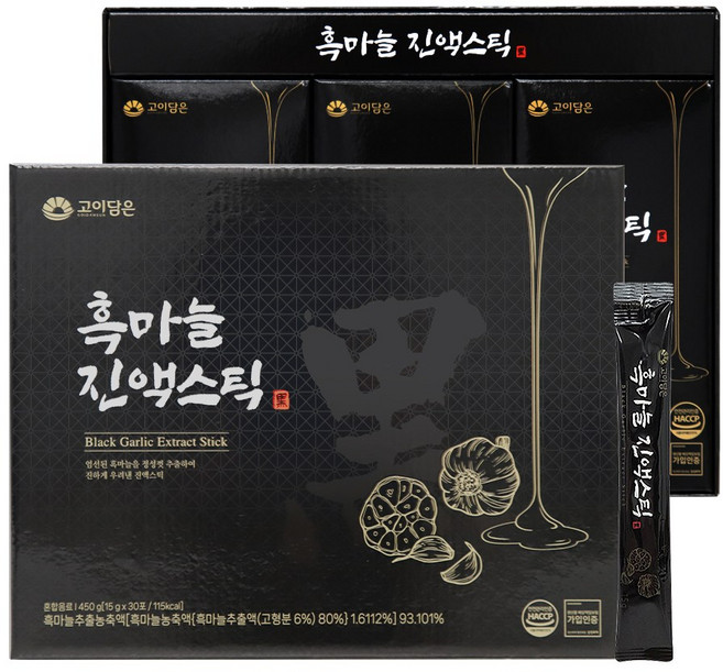 100%국내산 마늘로 만든 흑마늘 진액스틱, 15g, 30개
