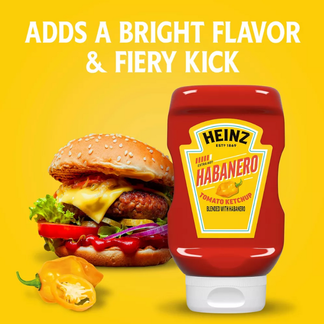 [Heinz] 미국 하인즈 매운맛 토마토 케찹 3종 하바네로 할라피뇨 치폴레 Heinz Spicy Ketchup, 하바네로 케찹, 1개, 397g