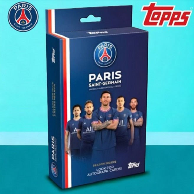 [topps] 탑스 PSG 2021/22 파리 생제르망 팀카드 세트 축구카드, 1개