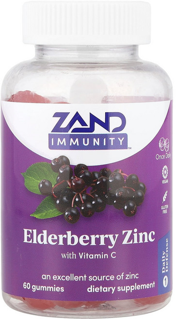Zand Immunity™ 비타민C 함유 엘더베리 아연 구미젤리 60개 Zand (잰드), 1개, 60정