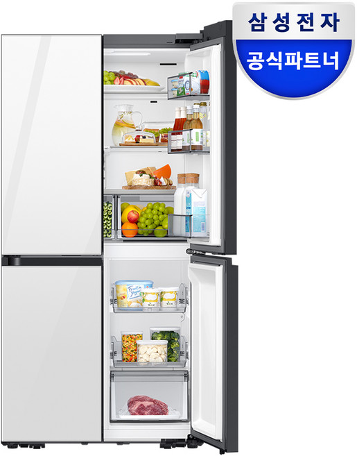 삼성 키친핏 비스포크 양문형 4도어 AI 냉장고 640리터, RM70F63