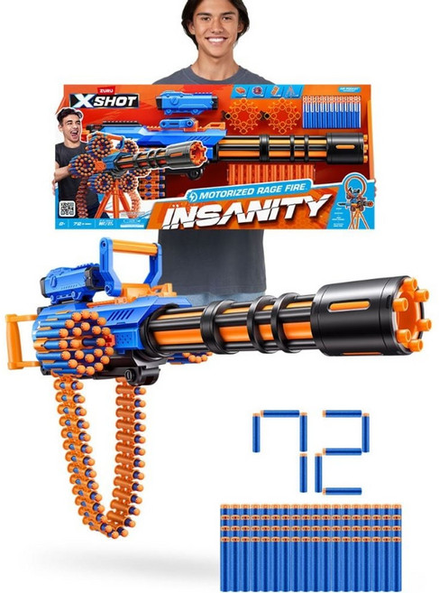 엑스샷 인새니티 레이지 파이어 전동 장난감총, 랜덤 발송, 1개