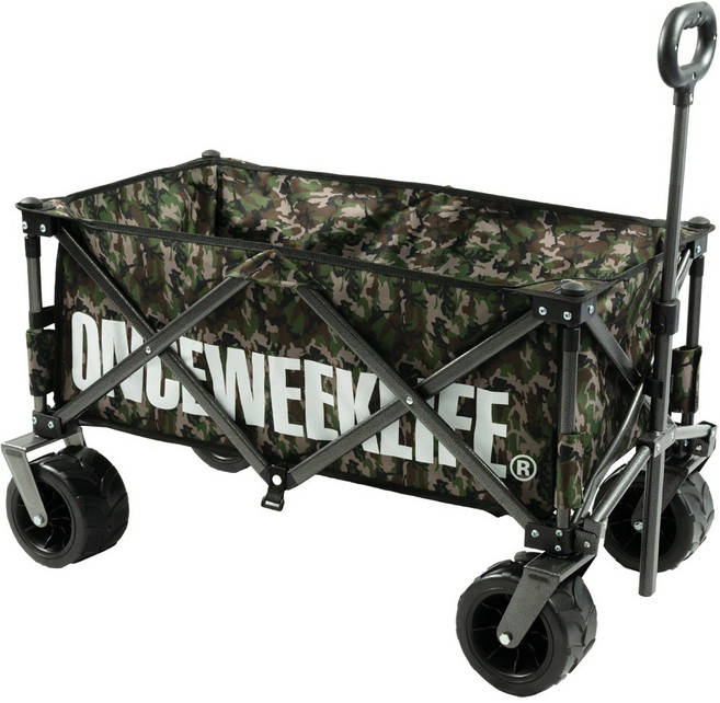 원스위크라이프 접이식 캠핑웨건 + 보관용 가방 세트, 카모, 1세트