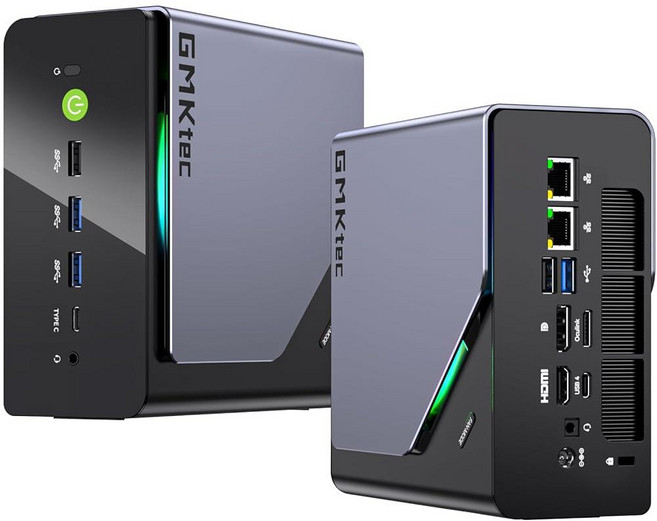GMKtec 게이밍 미니 PC K8 플러스 AMD 라이젠 7 8845HS(8C/16T 최대 5.1GHz) 데스크탑 컴퓨터 듀얼 NIC 2.5G HDMI 2.1 USB4 (, K12 32+2T-Black