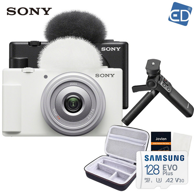 [소니정품] ZV-1F 브이로그카메라 + 무선 GP-VPT2BT 그립키트 세트 /ED, 02 화이트