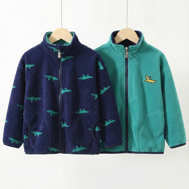 지디오 주니어 후리스 점퍼 리버시블 양면 자켓 공룡 다이노 악어 플리스 집업 간절기 키즈 봄 잠바 아우터