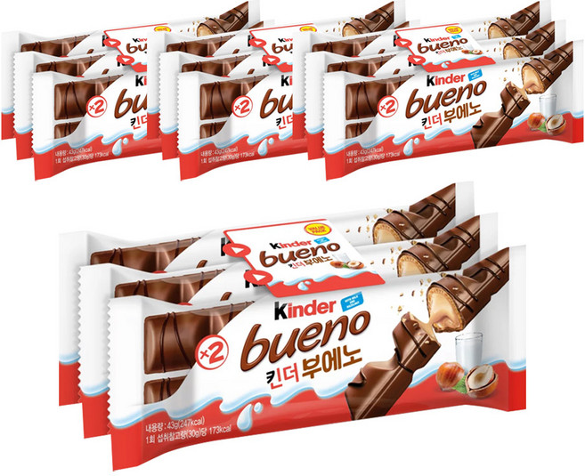 킨더 부에노 T2 초콜릿, 43g, 12개