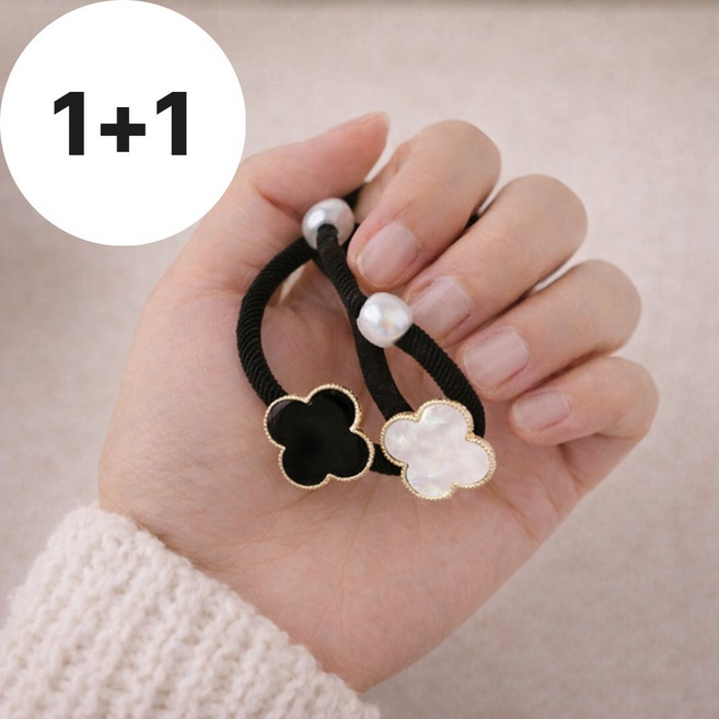 네잎클로버머리끈 헤어끈 고무줄 팔찌