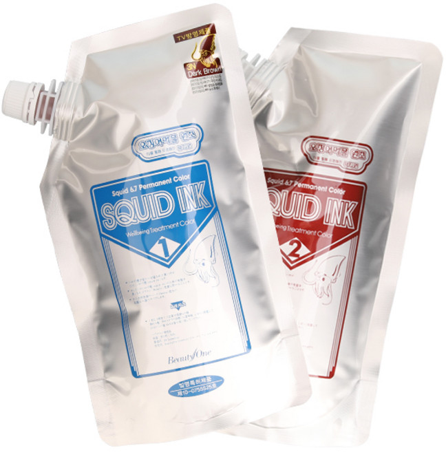 뷰티원 오징어 먹물 컬러 트리트먼트 염색약 500ml, 다크브라운, 1개