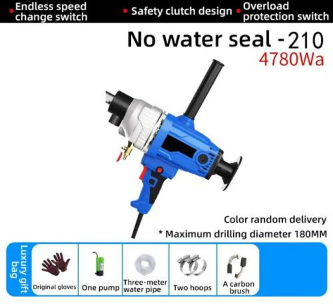 탁상드릴 전동드릴 모조 다이아몬드 고출력 습식 핸드 헬드 콘크리트 코어 드릴 속도 조절 가능 물 드릴링 머신 220V, 8) 210-4780W Standard, 1개