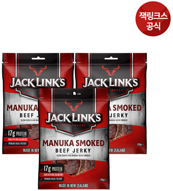 잭링크스 마누카 100g 육포 소고기육포, 3개