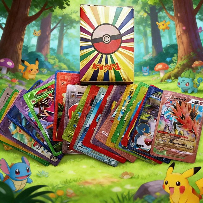 희귀한 포켓몬 카드 영문버전 55장 다이아몬드 레인보우 홀로그램 카드 세트, 1박스, 포켓몬 컬러풀 카드