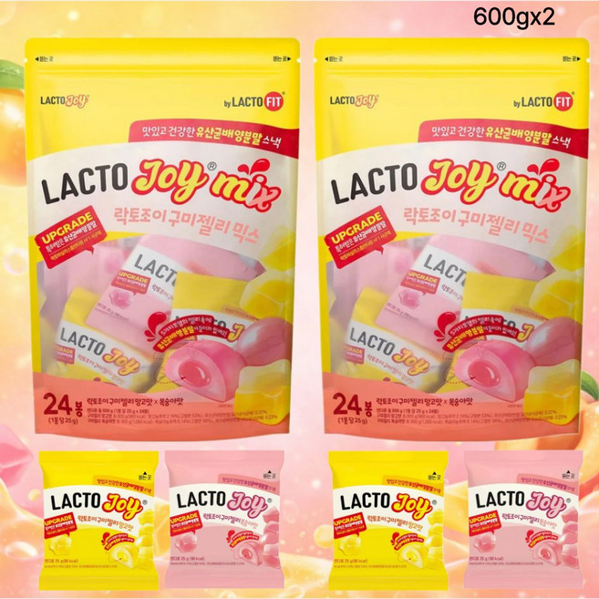 종근당건강 락토조이 구미젤리 유산균 젤리 간식, 600g, 2개