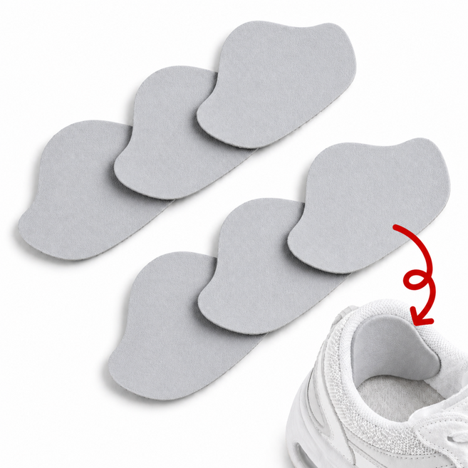 글로넥트 운동화 신발 뒤꿈치 까짐 접착식 수선 패드 6p, 1세트, 그레이