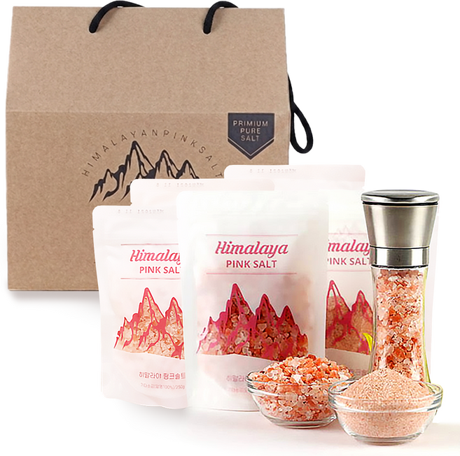 명절 단하루 히말라야 핑크솔트 선물세트 250g x 5팩+그라인더1개 설명절 선물세트, 5개