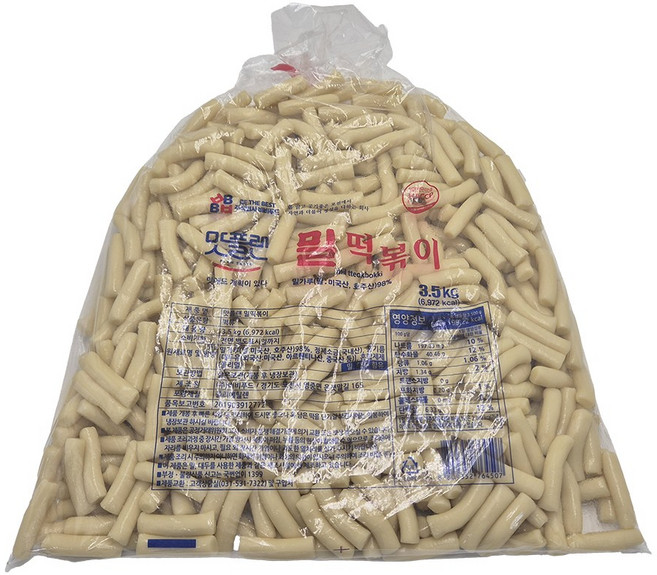 [낱개] 맛플랜 비비푸드 밀 떡볶이 떡 (5cm 소) 3.5kg, 1개