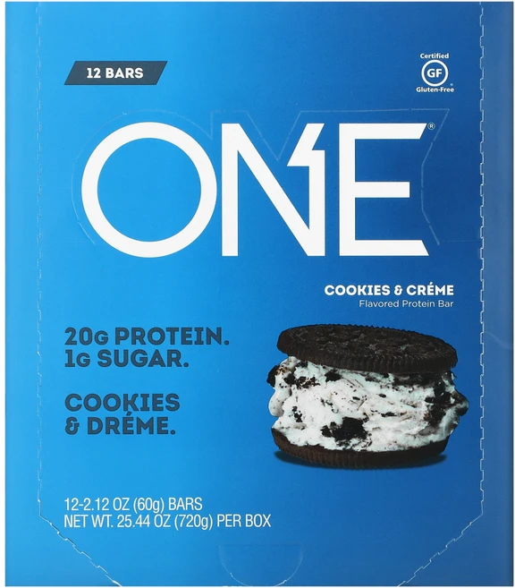 One Brands ONE Bar 쿠키 앤 크림 바 12개입 각 60g(2.12oz) 1팩, 12개, 60g - 쿠팡