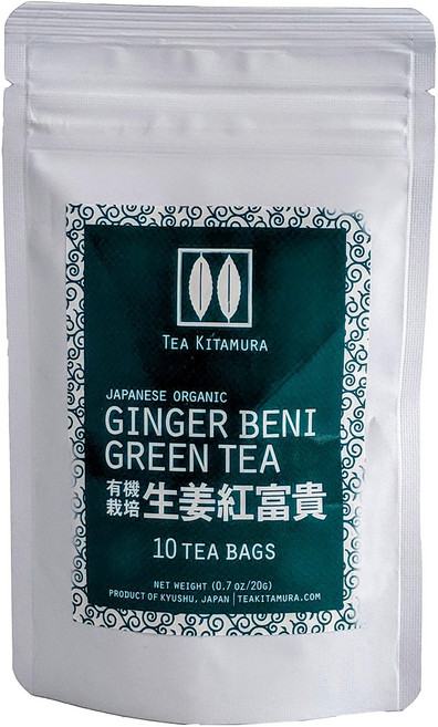 티 키타무라 유기농 일식 생강 베니 (쇼가 베니후키) 티백 Organic Japanese Ginger Beni (Shoga Benifuki) 10 Tea Bags by Tea K, 1개, 2g