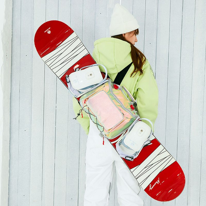 스키 힙색 크로스백 방수 스노우보드 다크 조끼 마라톤 핸즈프리, 35x26cm, F. 펀칭 칼라(그린), 1개