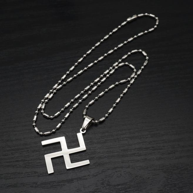 만자 목걸이 불교 부처 티타늄스틸 대나무체인 볼드 펜던트 길상문 by 선연주