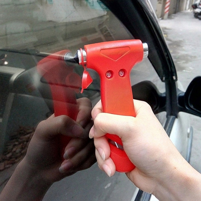 1/2/3 구성 차량용 안전 해머 탈출 도구 자동차 비상용 망치, 레드, 1개
