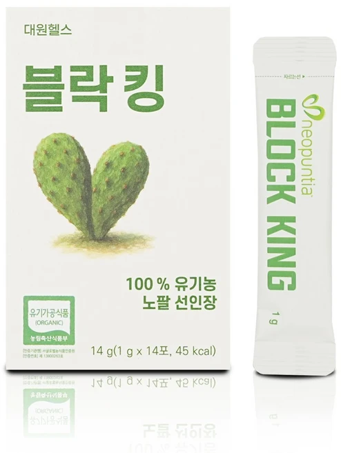 대원헬스 블락킹 100% 유기농 노팔선인장 네오펀시아, 1개, 14회분 - 쿠팡