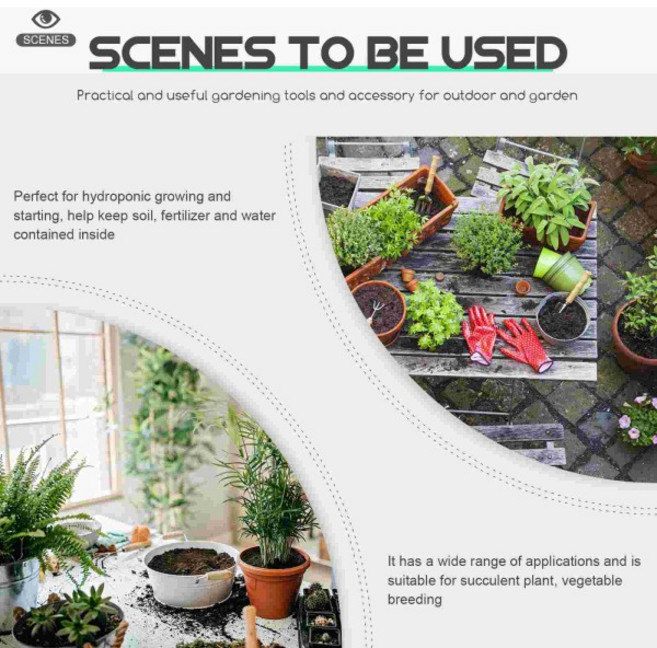 구멍이 없는 플라스틱 거치대 채소 쟁반 재배 화분 종묘 식물 파종 접시 트레이 심기 용기 없음 5 개