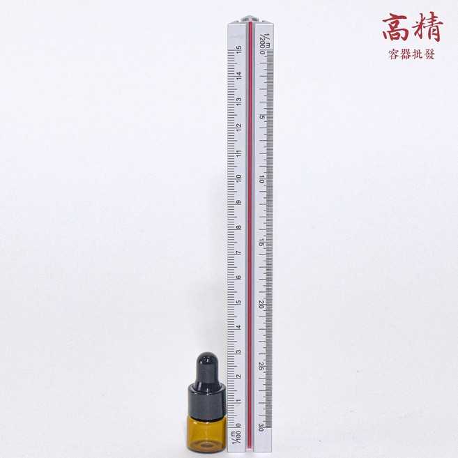 高精 茶色精油滴管瓶 分裝瓶, 1個, 1ml,加購小漏斗