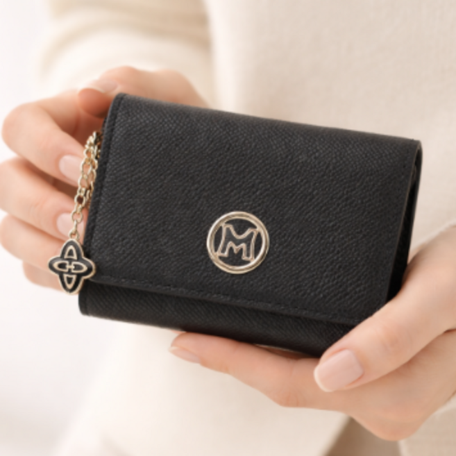 메트로시티 여성 반지갑 미니 알피나 엠보 가죽 지갑/선물포장