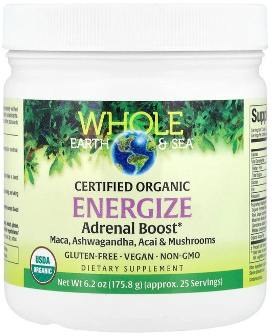 네츄럴펙터스 Whole Earth & Sea Energize Adrenal Boost 175.8g(6.2oz), 175.8g, 1개 - 쿠팡