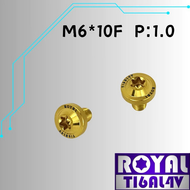 ROYAL 鈦合金螺絲 M6*10F P:1.0 飛碟頭螺絲, 1個