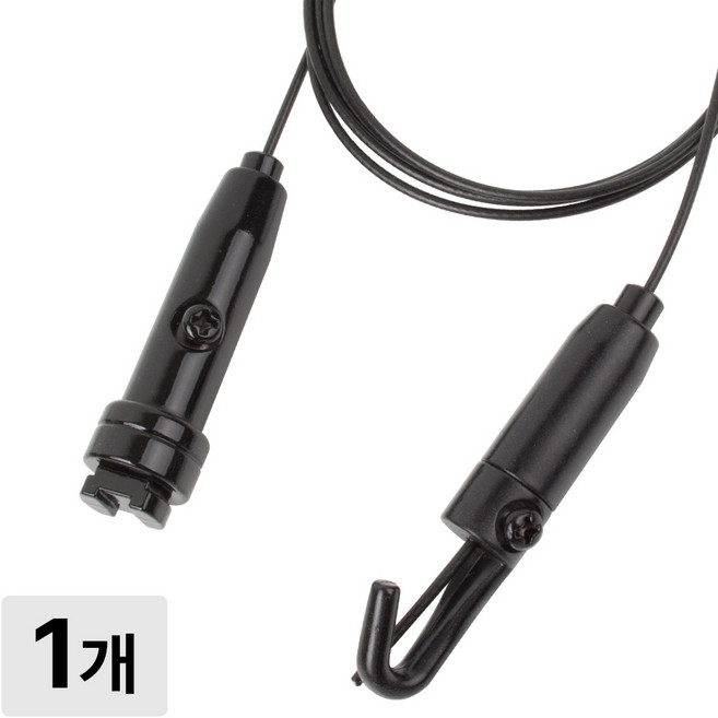 [철물인] 액자걸이 강력원터치 대 10kg용 블랙 - 간편레일 천장용, 와이어2미터-블랙, 1개