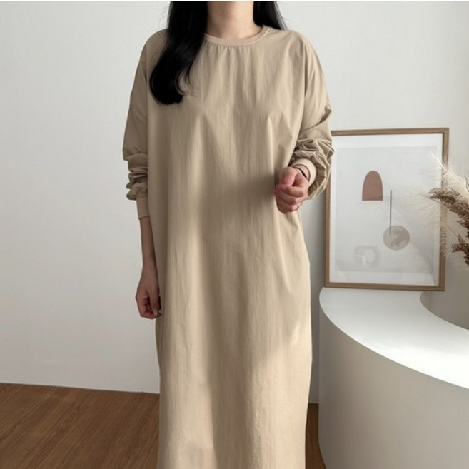 위시엘 아노락 긴팔 롱 빅사이즈 원피스