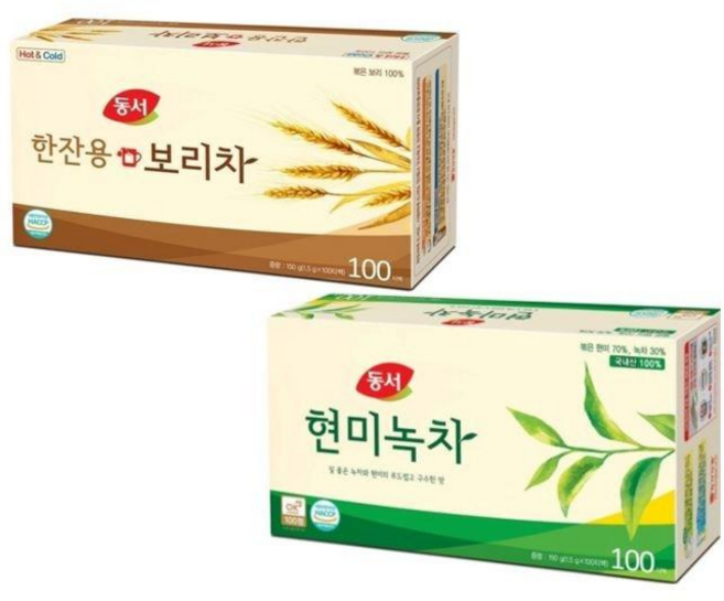 동서 한잔용 보리차 100T + 현미 녹차 100T