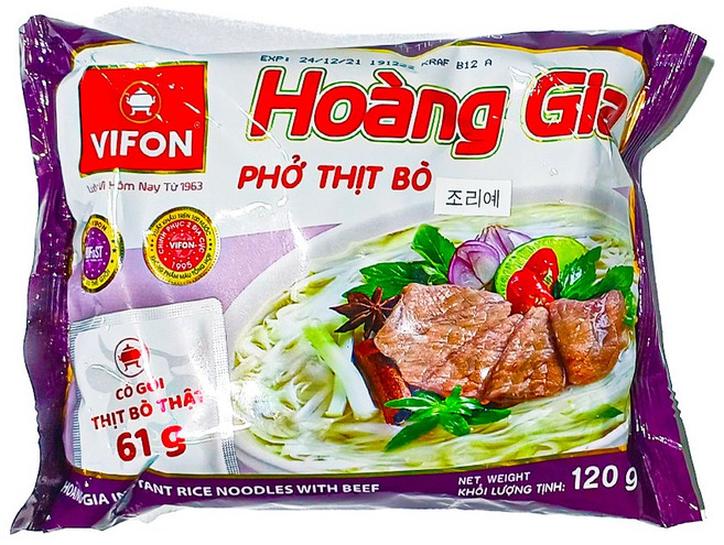 베트남 비폰 호앙지아 포팃보 120g 소고기 쌀국수라면, 1개