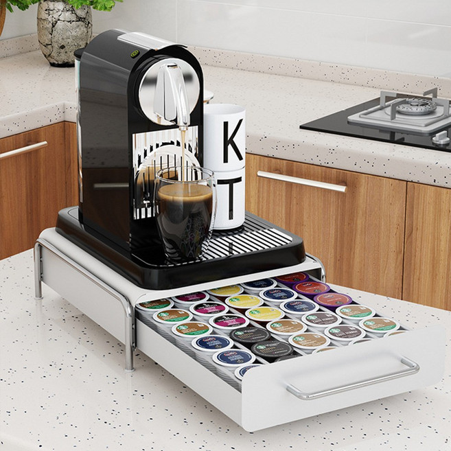 21세기트랜드 쿠파 커피캡슐 서랍형 보관함, 블랙, 1개
