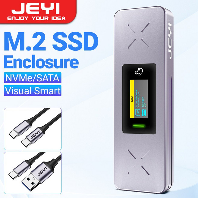 JEYI VISUAL SMART KEY 케이스 UASP 인클로저 USB 외부 SATA 10GBPS GEN 지원 트림 M2 SSD 어댑터