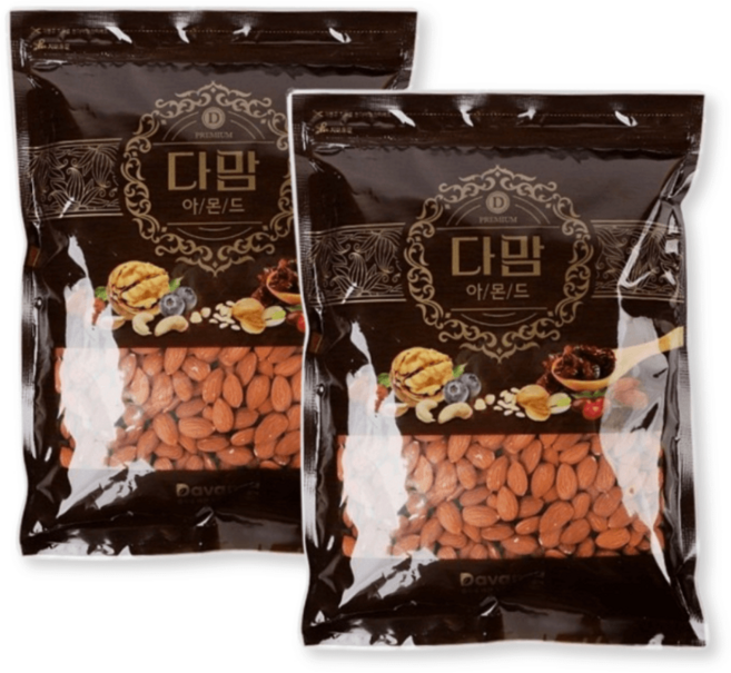 생아몬드 다맘 생 아몬드 2봉, 1세트