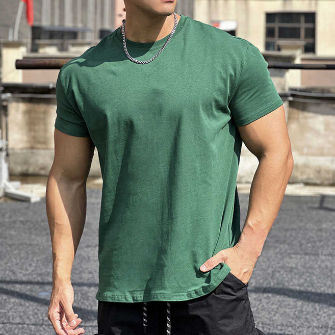 DANGZ 남자 순면 반팔티 헬스 머슬핏 티셔츠