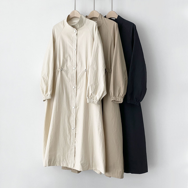 메일린 안감 오버핏 봄 가을 간절기 여성 여자 바람막이 사파리 롱 야상 점퍼 자켓 아우터